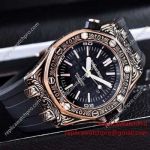 Fake AP Royal Oak Offshore Diver Carved Rose Gold Case Rubber Band